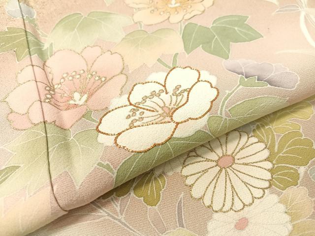 平和屋着物●訪問着　駒刺繍　重ね山花文　暈し染め　金彩　正絹　逸品　CABC9858vp_5