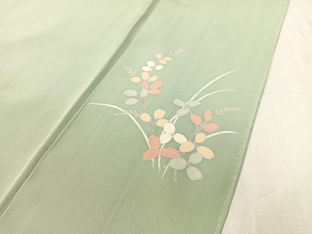 平和屋着物●訪問着　駒刺繍　重ね山花文　暈し染め　金彩　正絹　逸品　CABC9858vp_7