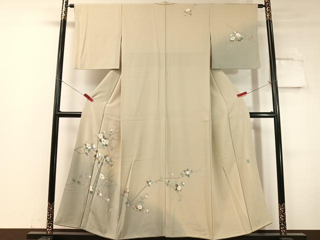 平和屋着物○訪問着 作家物 手描き 珠虹箔 螺鈿 繪夢工房 風景花文 暈