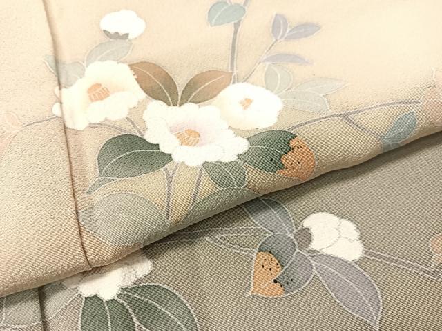 平和屋着物●訪問着　友禅　作家物　枝椿　暈し染め　正絹　逸品　CABC9902vp_5