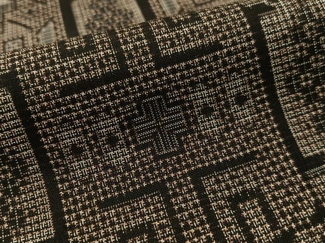 平和屋着物●本場大島紬　割り込み絣　幾何学文様　正絹　逸品　未使用　CABC9910vp_6