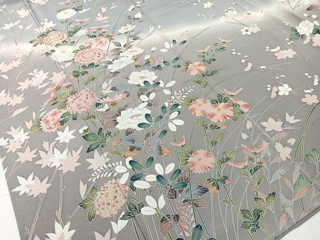 平和屋着物●訪問着　友禅　草花文　暈し染め　正絹　逸品　未使用　CABC9968vp_2