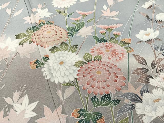 平和屋着物●訪問着　友禅　草花文　暈し染め　正絹　逸品　未使用　CABC9968vp_4