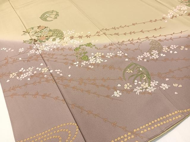 平和屋着物●訪問着　草花丸文　暈し染め　正絹　逸品　CABC9979vp_2