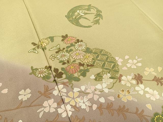平和屋着物●訪問着　草花丸文　暈し染め　正絹　逸品　CABC9979vp_4