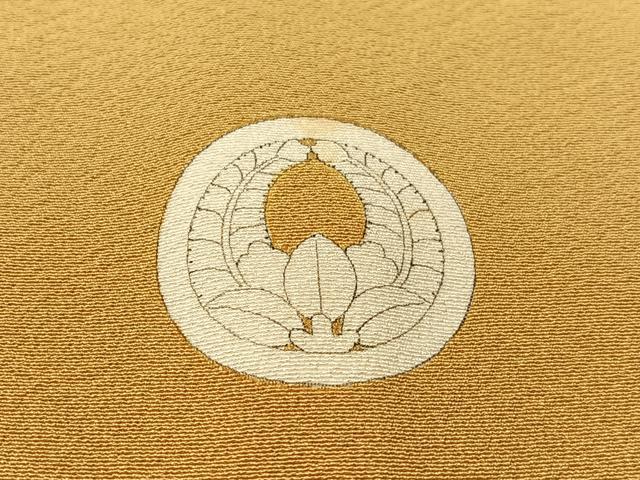 平和屋着物●男性　色紋付　黄朽葉色　正絹　逸品　CABC9999vp_5