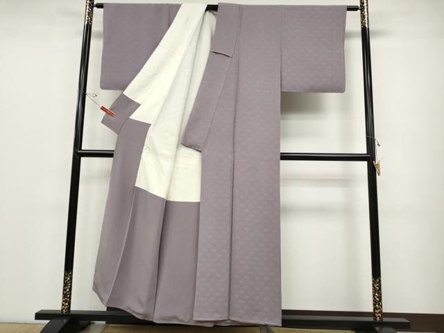 平和屋着物●上質な色無地　花束地紋　紅藤色　正絹　逸品　CABD0025ut