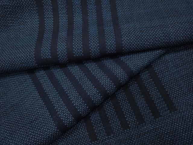 平和屋着物●綿薩摩　幾何学文　木綿　逸品　CABD0032ut