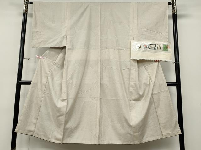 平和屋着物●男性　結城紬　雪輪鹿の子文　証紙付き　正絹　逸品　CABD0043ut_1