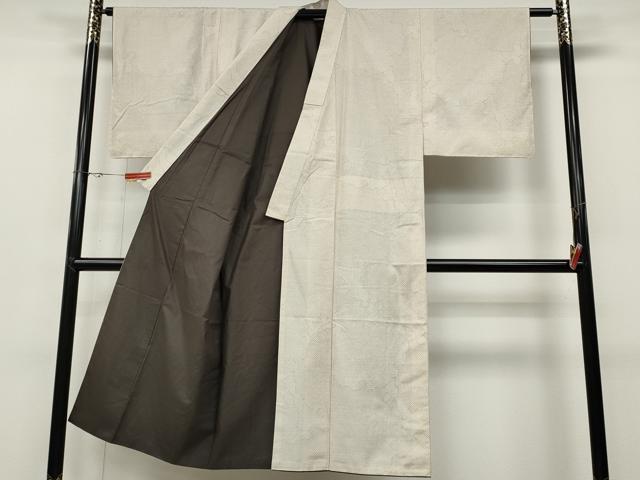 平和屋着物●男性　結城紬　雪輪鹿の子文　証紙付き　正絹　逸品　CABD0043ut_2