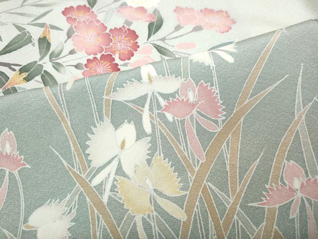 平和屋着物●訪問着　友禅　休み鳥枝葉文　正絹　逸品　CABF3215ut 平和屋着物○訪問着 友禅 枝花文 暈し染め 正絹 逸品 CABF3416utの通販