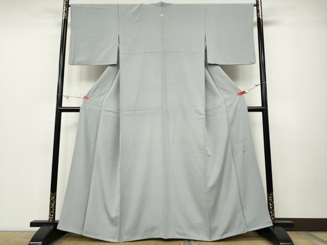 平和屋着物●上質な色無地　鬱金箔　灰青色　正絹　逸品　CABD0110ut 平和屋着物○上質な色無地 鬱金箔 灰青色 正絹 逸品 CABD0110utの通販