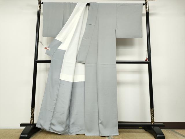 平和屋着物●上質な色無地　鬱金箔　灰青色　正絹　逸品　CABD0110ut 平和屋着物○上質な色無地 鬱金箔 灰青色 正絹 逸品 CABD0110utの通販