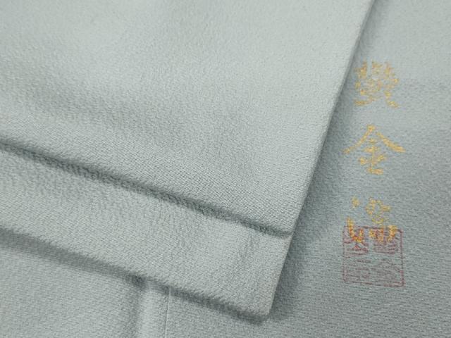 平和屋着物●上質な色無地　鬱金箔　灰青色　正絹　逸品　CABD0110ut 平和屋着物○上質な色無地 鬱金箔 灰青色 正絹 逸品 CABD0110utの通販