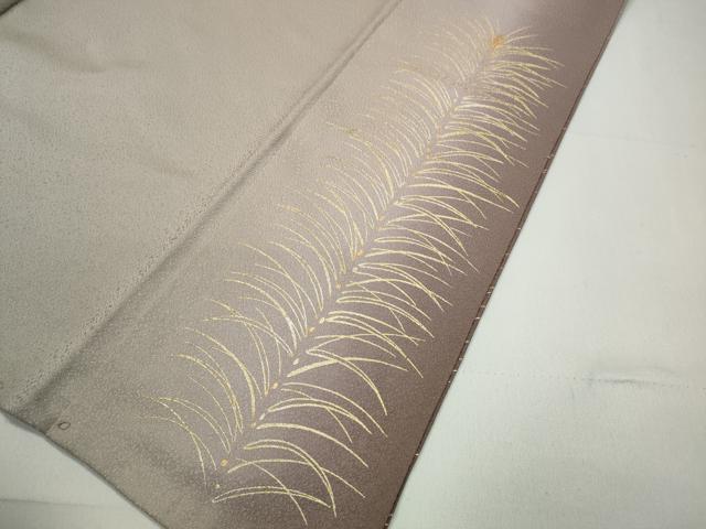 平和屋着物○色留訪問着 刺繍 草葉文 暈し染め 金銀彩 正絹 逸品