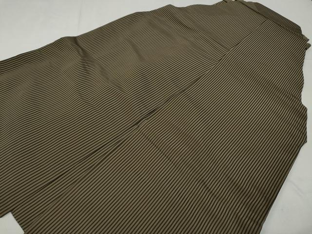 平和屋着物○男性 馬乗り袴 縞 正絹 逸品 CABD0148ut