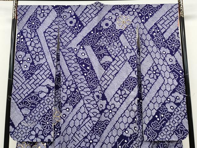 平和屋着物●豪華振袖　総絞り　駒刺繍　吉祥舞花文　正絹　逸品　CABD0153ut_2
