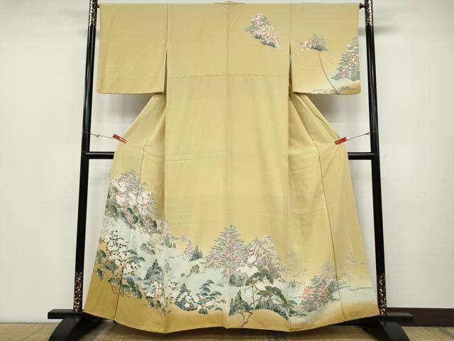 平和屋着物●訪問着　草花文　暈し染め　正絹　逸品　CABD0154ut