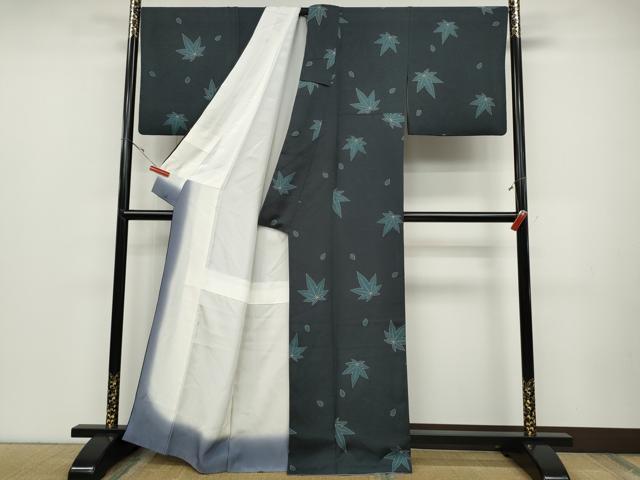 平和屋着物●染色の魔術師　染乃座・大久保玄才　そめのざ玄才　小紋　舞楓桜文　正絹　逸品　CABD0157ut_2