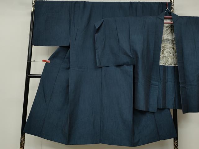 平和屋着物○男性 紬 アンサンブル 霞文 キングサイズ 正絹 逸品