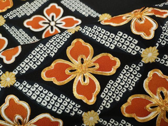 平和屋着物○豪華黒留袖 駒刺繍 花菱文 金彩 正絹 逸品 CABD0193ut