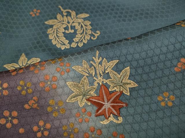 平和屋着物●訪問着　刺繍　吉祥舞花文　暈し染め　金彩　正絹　逸品　CABD0201ut_5