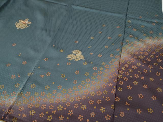 平和屋着物●訪問着　刺繍　吉祥舞花文　暈し染め　金彩　正絹　逸品　CABD0201ut_4