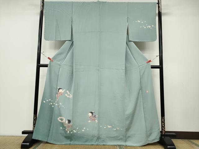 平和屋着物●訪問着　友禅　作家物　童子遊び　暈し染め　正絹　逸品　CABD0205ut