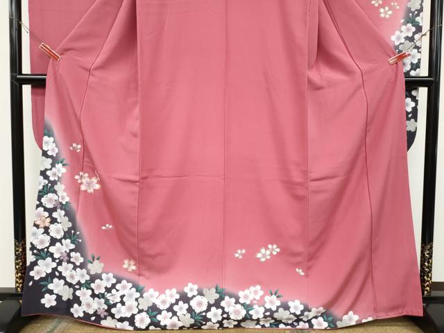 平和屋着物●豪華振袖　刺繍　舞桜文　暈し染め　金彩　正絹　逸品　CABD0223ut_3