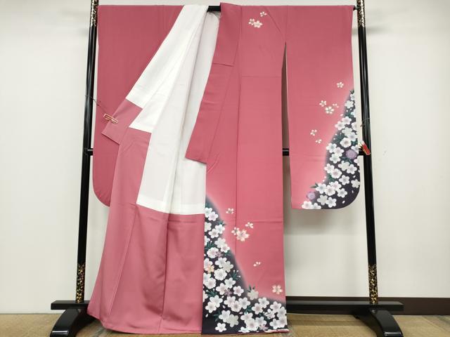 平和屋着物●豪華振袖　刺繍　舞桜文　暈し染め　金彩　正絹　逸品　CABD0223ut_1