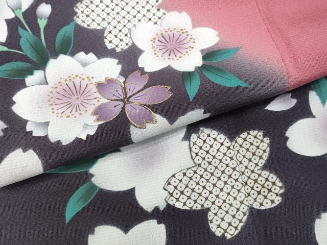 平和屋着物●豪華振袖　刺繍　舞桜文　暈し染め　金彩　正絹　逸品　CABD0223ut_8