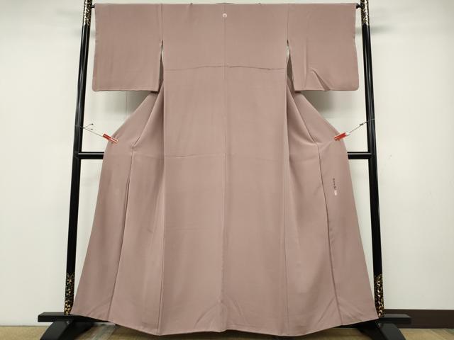 平和屋着物●本加賀友禅作家　柿本市郎監修　色無地　薄柿色　正絹　逸品　CABD0254ut_1