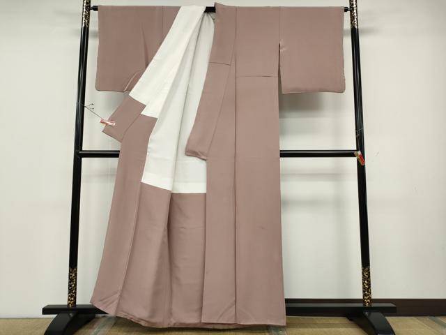 平和屋着物●本加賀友禅作家　柿本市郎監修　色無地　薄柿色　正絹　逸品　CABD0254ut_2