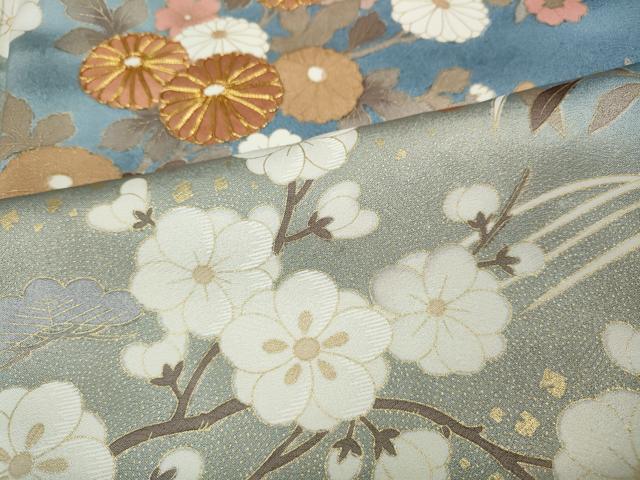 平和屋着物●訪問着　駒刺繍　立波草花文　暈し染め　金彩　高島屋扱い　正絹　逸品　CABD0306ut_5