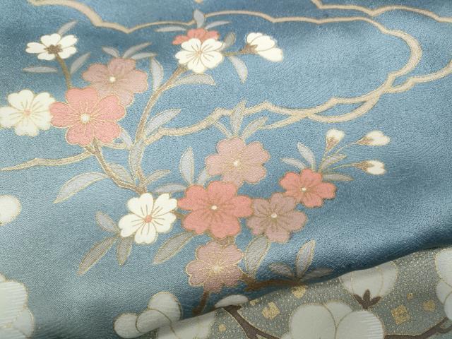 平和屋着物●訪問着　駒刺繍　立波草花文　暈し染め　金彩　高島屋扱い　正絹　逸品　CABD0306ut_6