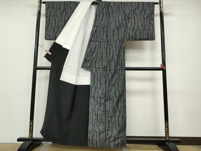 平和屋着物●本場大島紬　7マルキ　吉祥文　正絹　逸品　CABD0344ut_2