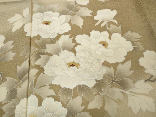 平和屋着物●訪問着　刺繍　草花文　暈し染め　金彩　正絹　逸品　CABD0365ut_2