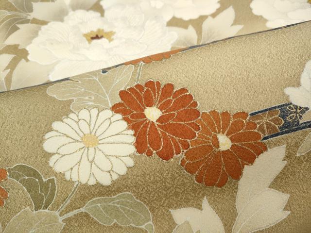平和屋着物●訪問着　刺繍　草花文　暈し染め　金彩　正絹　逸品　CABD0365ut_5