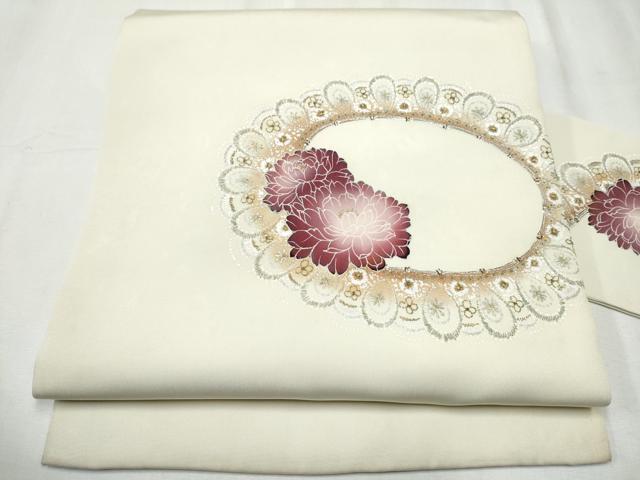 平和屋着物■六通柄袋帯　総刺繍　駒刺繍　切嵌正倉院花文　金銀糸　逸品　rv2954 正絹 逸品 平和 正倉院扇面文 正倉院鳳凰の通販 BAAS7589xa