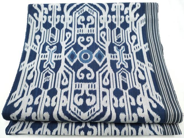 平和屋着物●八寸名古屋帯　幾何学文様　正絹　逸品　CABD0463hy