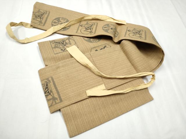 平和屋着物●つけ帯　型染め　人物文　正絹　逸品　CABD0490hy 平和屋着物○つけ帯 型染め 人物文 正絹 逸品 CABD0490hy 【公式通販】
