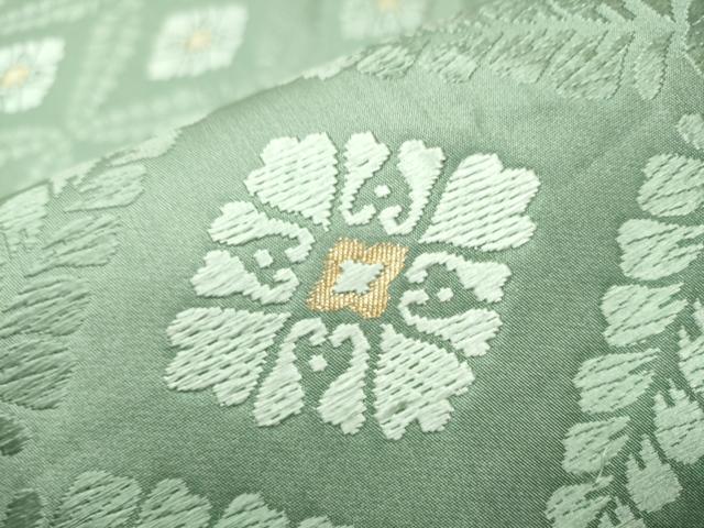 平和屋着物○六通柄袋帯 唐織 草木染 菱花文 金糸 正絹 逸品