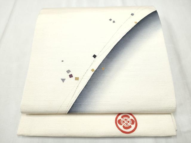 平和屋着物●九寸開き名古屋帯　紬地　箔散らし　金彩　正絹　逸品　CABD0578hy