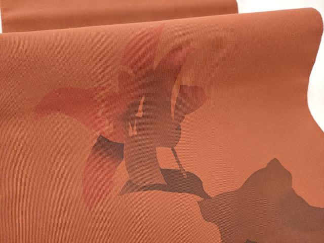 平和屋着物●爪掻き本綴れ　八寸名古屋帯　作家物　ろうけつ染　陶器花文　正絹　逸品　CABD0690hy_2