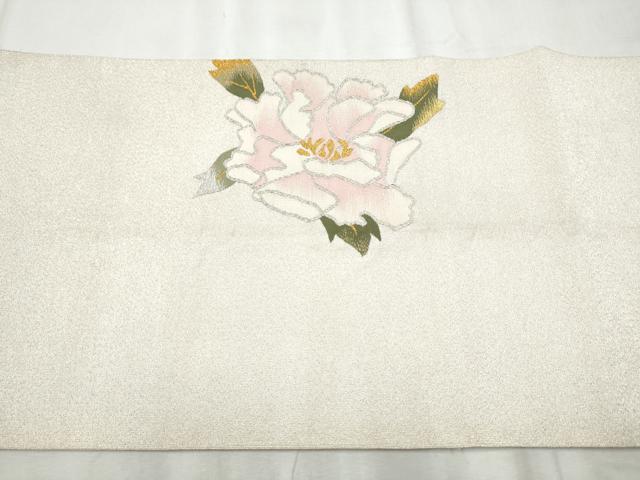 平和屋着物●爪掻き本綴れ　八寸名古屋帯　枝牡丹　金銀糸　正絹　逸品　CABD0706hy_5