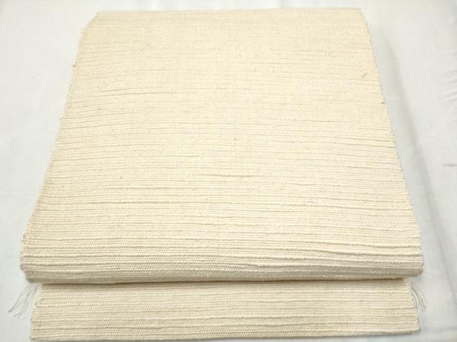 平和屋着物●信州紬　八寸名古屋帯　薄卵色　正絹　逸品　CABD0746hy