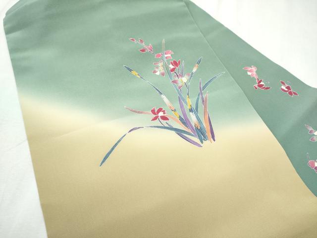 平和屋着物●名門・上野家　上野街子　清染居　塩瀬　九寸名古屋帯　草花文　正絹　逸品　CABD0758hy_1