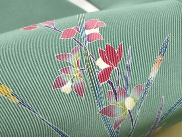平和屋着物●名門・上野家　上野街子　清染居　塩瀬　九寸名古屋帯　草花文　正絹　逸品　CABD0758hy_4