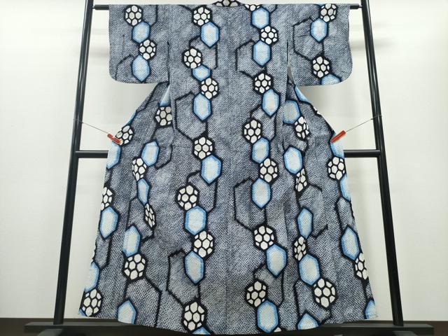 平和屋着物∴夏物　浴衣　有松鳴海絞り　亀甲重ね吉祥文　綿　逸品　CABD2430ng