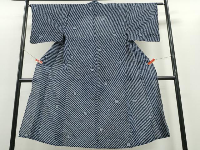 平和屋着物∴夏物　男性　浴衣　有松鳴海絞り　雪華　斜線文　綿　逸品　CABD2434ng_1